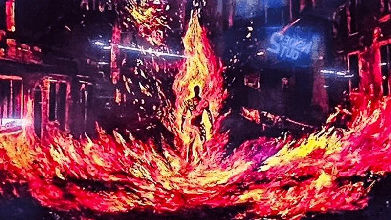 Art of the Human Torch from 'VisionQuest.'
