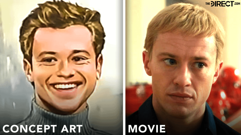 Johnny Storm concept art and real-life from The Fantastic Four.