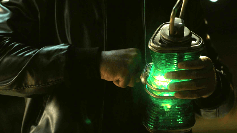 John Stewart using the Dark Lantern.
