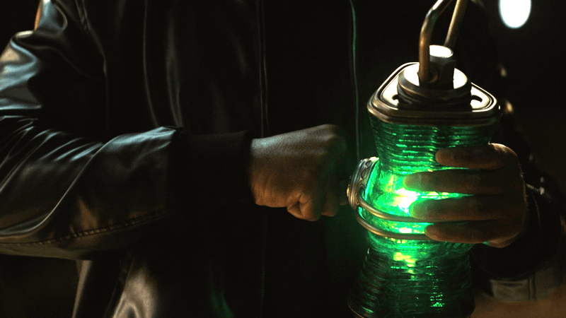 John Stewart charging the Green Lantern ring in Lanterns.