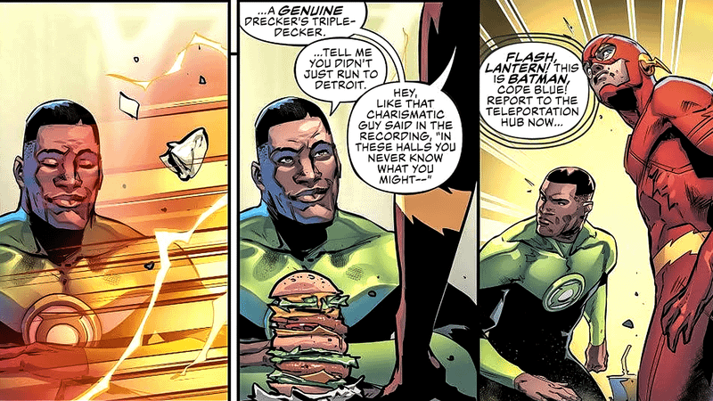 John Stewart & Flash in Justice League # 9.