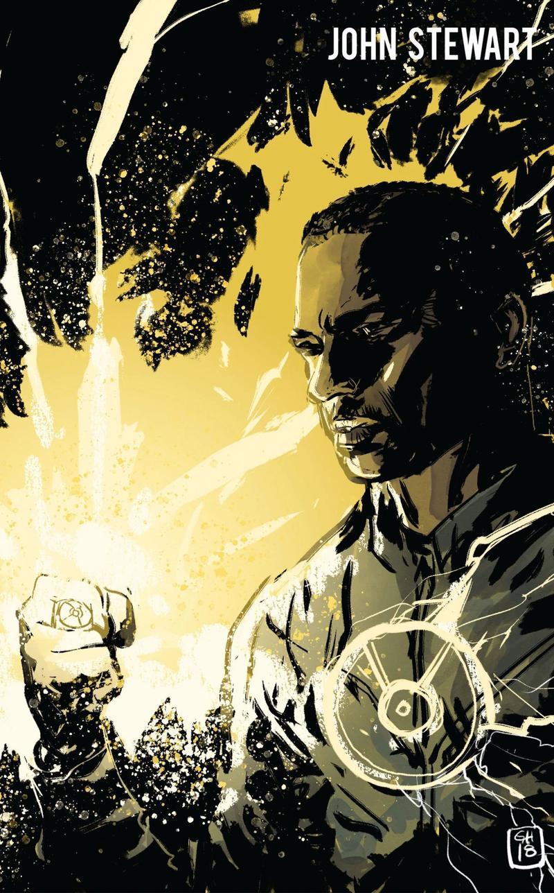 John Stewart Yellow Lantern in Green Lantern Earth One.