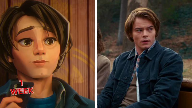 Jonathan Byers in Stranger Things Tales From 85 and Stranger Things.