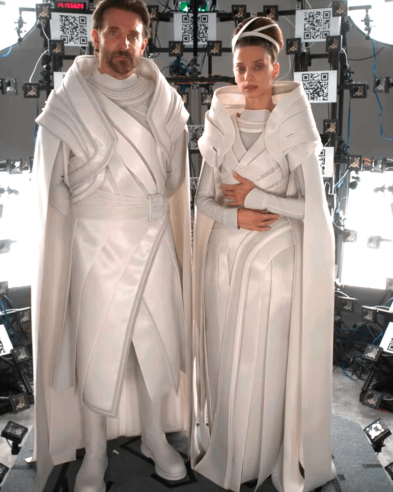 Superman 2025, Bradley Cooper Jor-El and Lara behind the scenes.