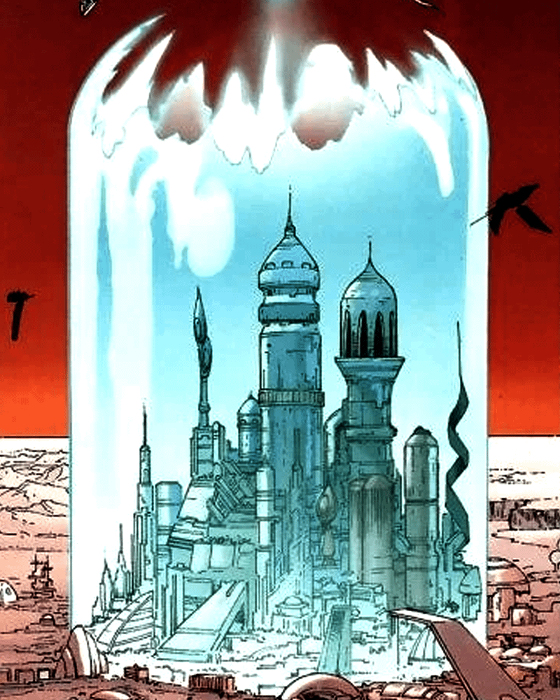 Kandor City placed inside a bottle by Brainiac.