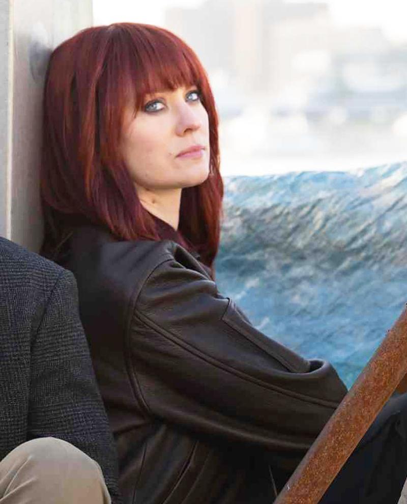 Karen Page new red hair and leather jacket costume in Daredevil Born Again Season 2