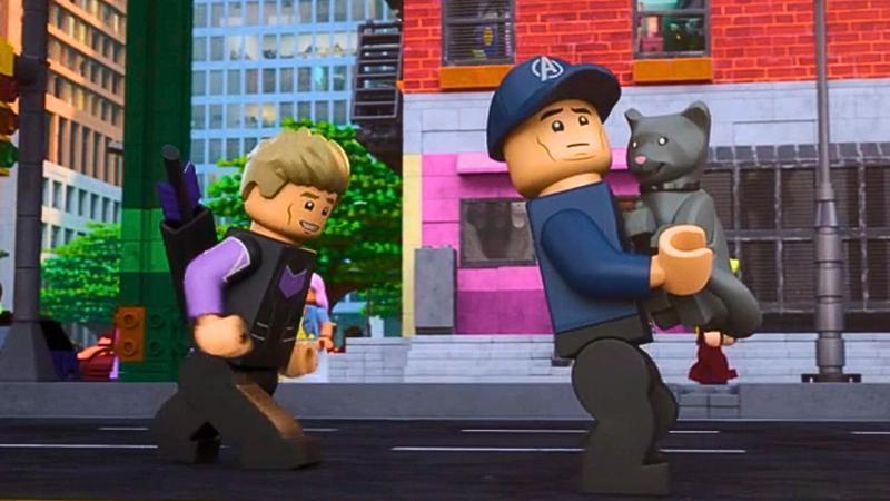 LEGO Hawkeye and LEGO Kevin Feige in Lego Marvel Avengers Strange Tails