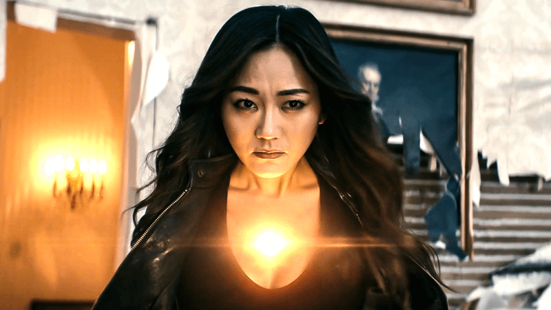 Karen Fukuhara as Kimiko using radiation blast in The Boys Season 5.