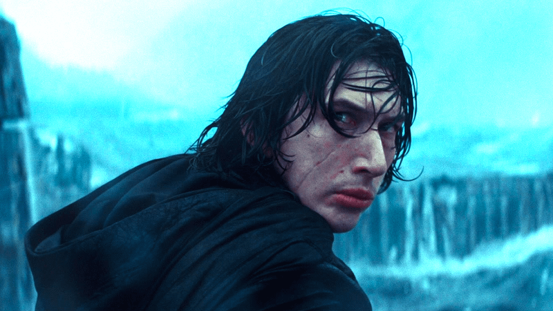 Adam Driver as Kylo Ren in Star Wars.