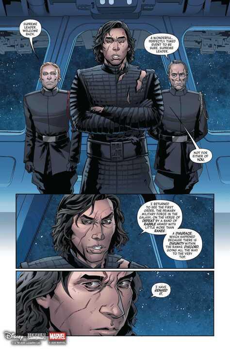 A panel from The Fall of Kylo Ren Issue 1.