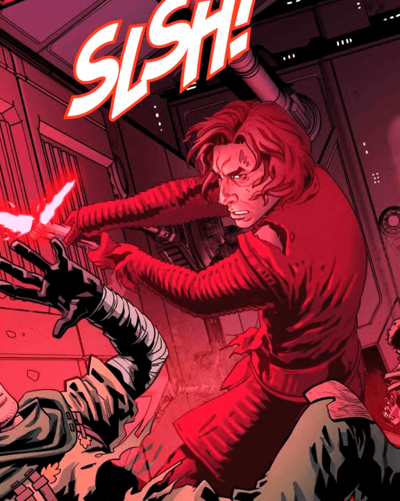 Kylo Ren in a panel from The Fall of Kylo Ren Issue 1.
