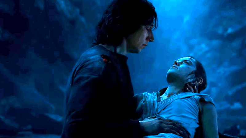 Kylo Ren using Force heal on Rey in Rise of the Skywalker.