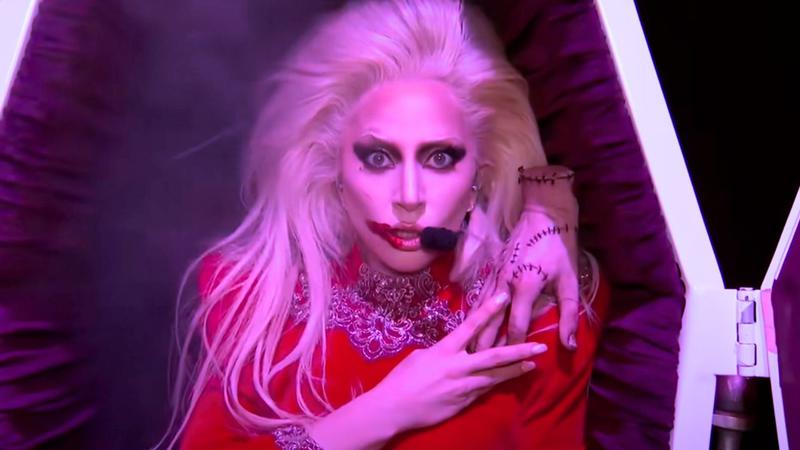 Lady Gaga performing at Netflix's Tudum 2025