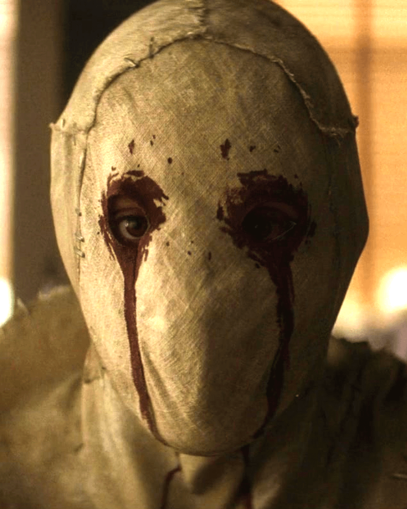 Heather with the Musa mask on in Daredevil: Born Again Season 2.