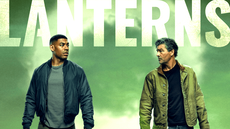 Aaron Pierre as John Stewart & Kyle Chandler as Hal Jordan in Lanterns.