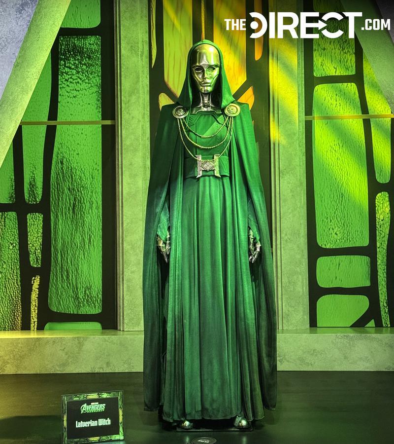 Close-up shot of Latverian Witch costume from 'Avengers: Doomsday' at San Diego Comic-Con.