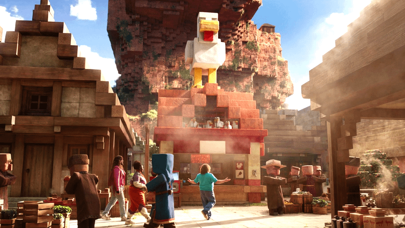 Steve's Lava Chicken kitchen in A Minecraft Movie.
