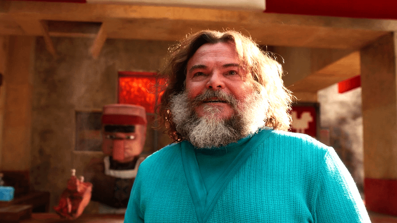 Jack Black as Steve sings Lava Chicken in A Minecraft Movie.