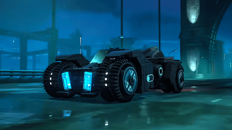 Batmobile from Batman Arkham games in LEGO Batman: Legacy of the Dark Knight.