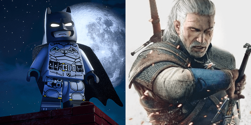 LEGO Batman and Geralt of Rivia from the Witcher.