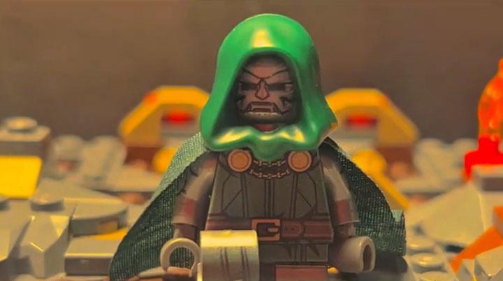 LEGO minifig of Doctor Doom from recreated 'Avengers: Doomsday' trailer.
