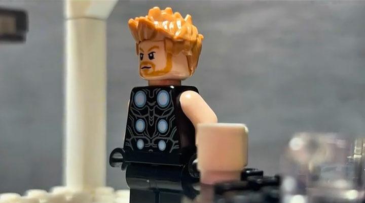 LEGO minifig of Thor from recreated 'Avengers: Doomsday' trailer.