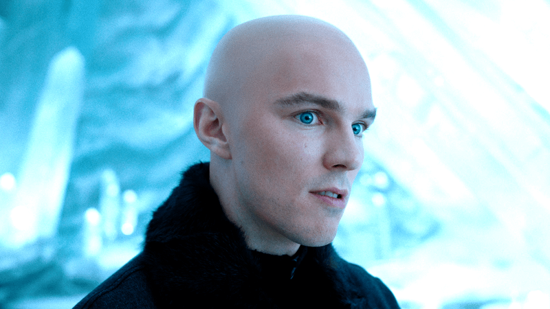 Nicholas Hoult as Lex Luthor smirking in Superman