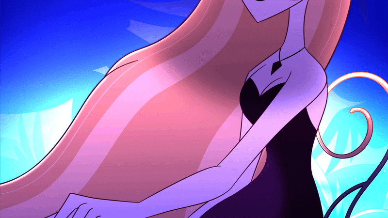 A close up on Lilith in a chair in Hazbin Hotel Season 2