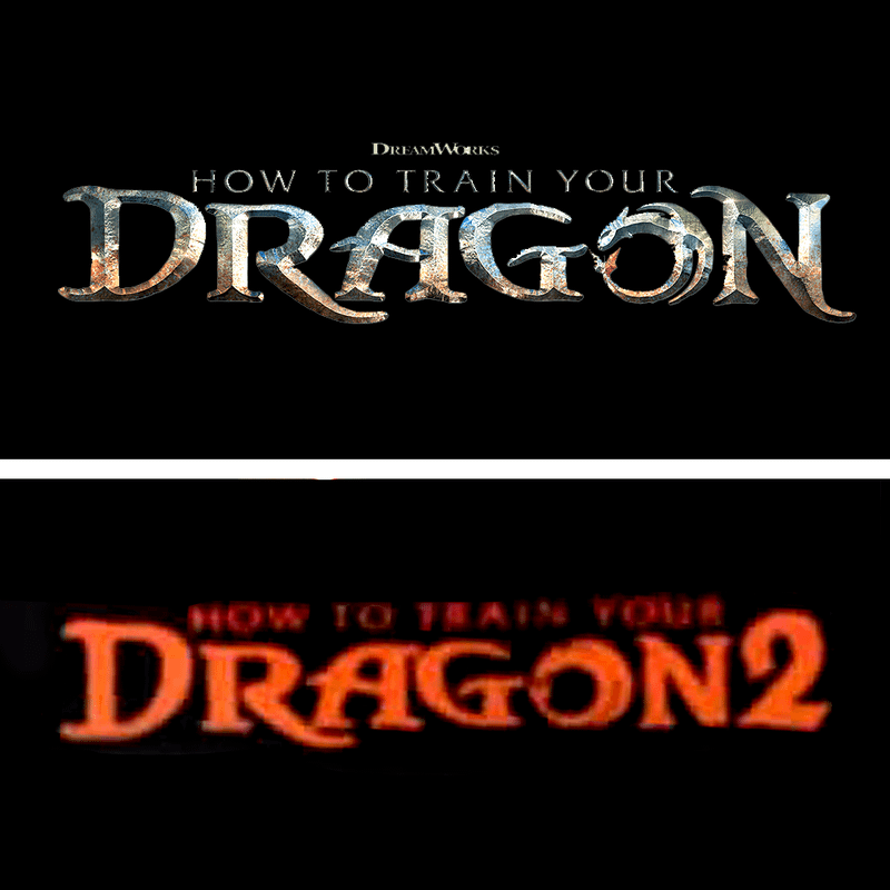How to Train Your Dragon 1 and 2 live-action logos side by side