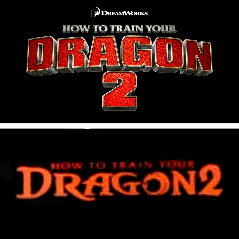 How to Train Your Dragon 2 logo animated vs live action.