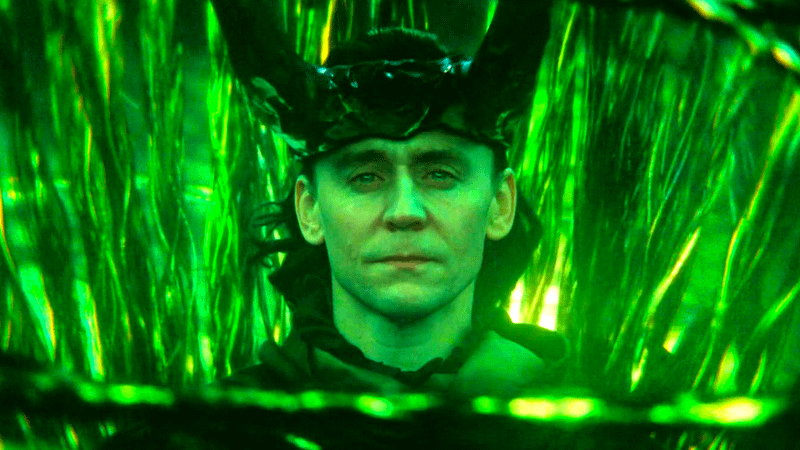Loki holds the timelines together as he sits on his throne as the God of Stories in the season finale of Loki Season 2.