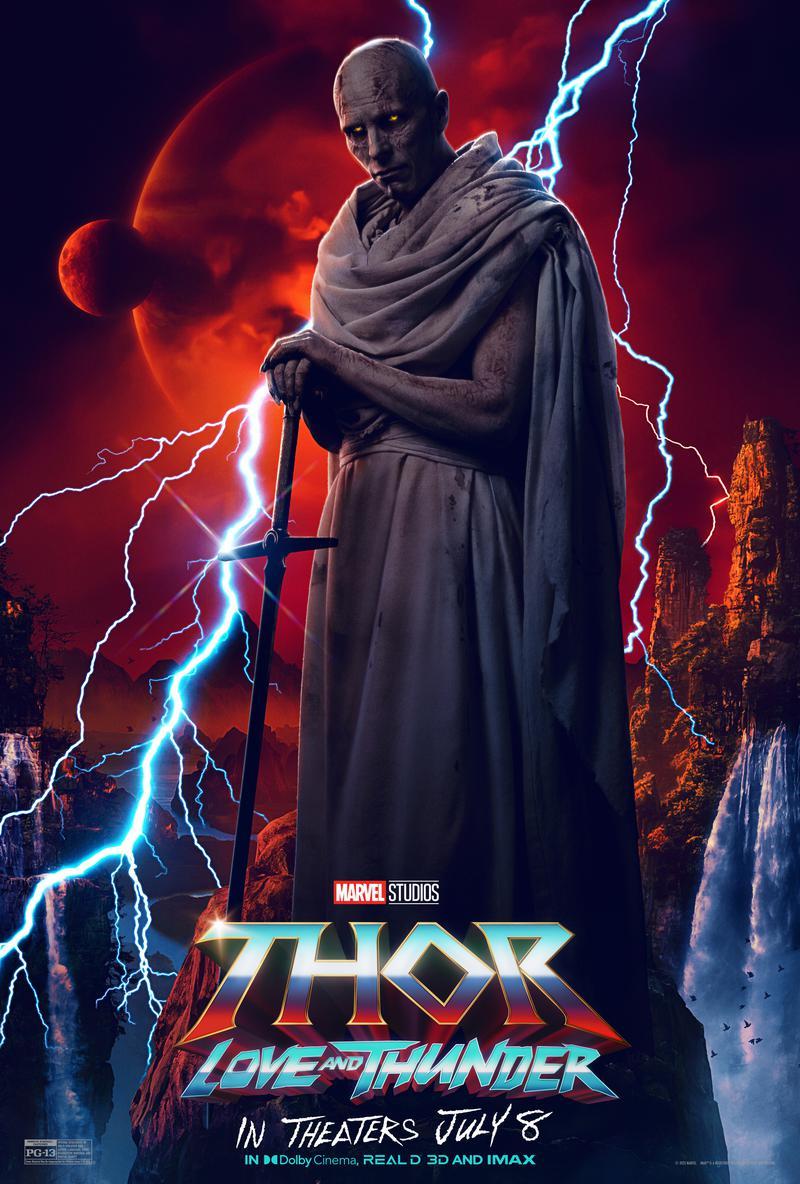 Christian Bale as Gorr the God Butcher in 'Thor: Love and Thunder' poster.