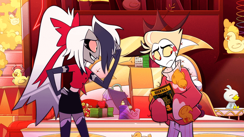 Vaggie talking to Lucifer in Hazbin Hotel