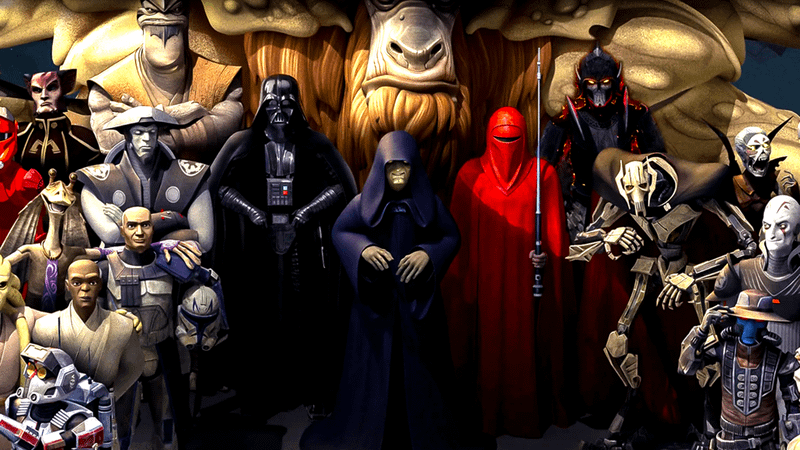 Animated Star Wars characters on a Lucasfilm poster.