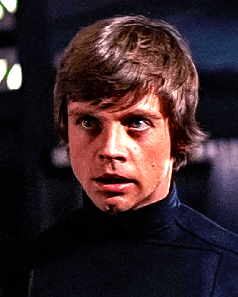 Mark Hamill as Luke Skywalker in live-action.