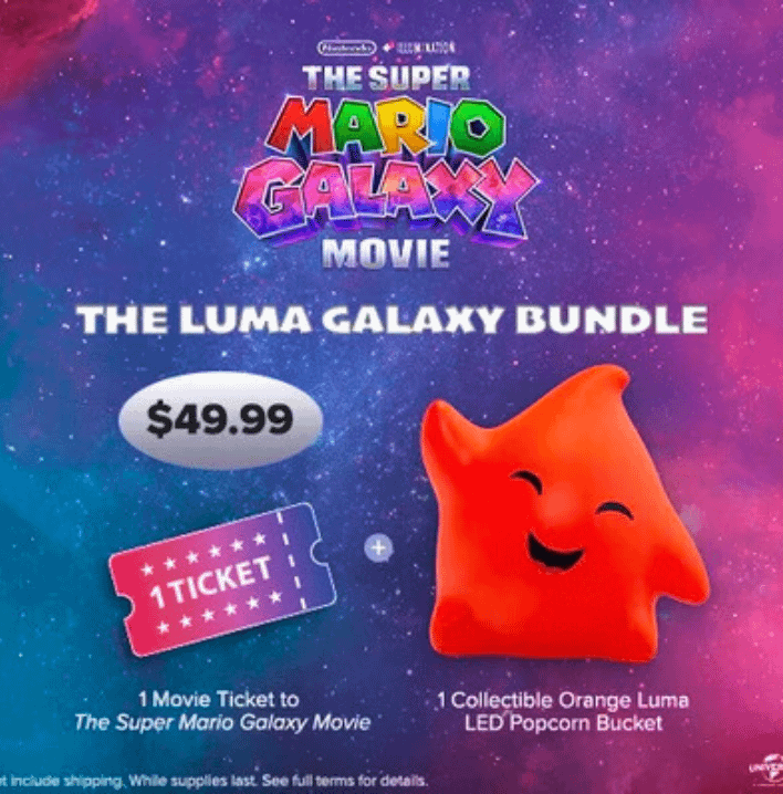 Luma Popcorn bucket bundle Super Mario Galaxy Movie.