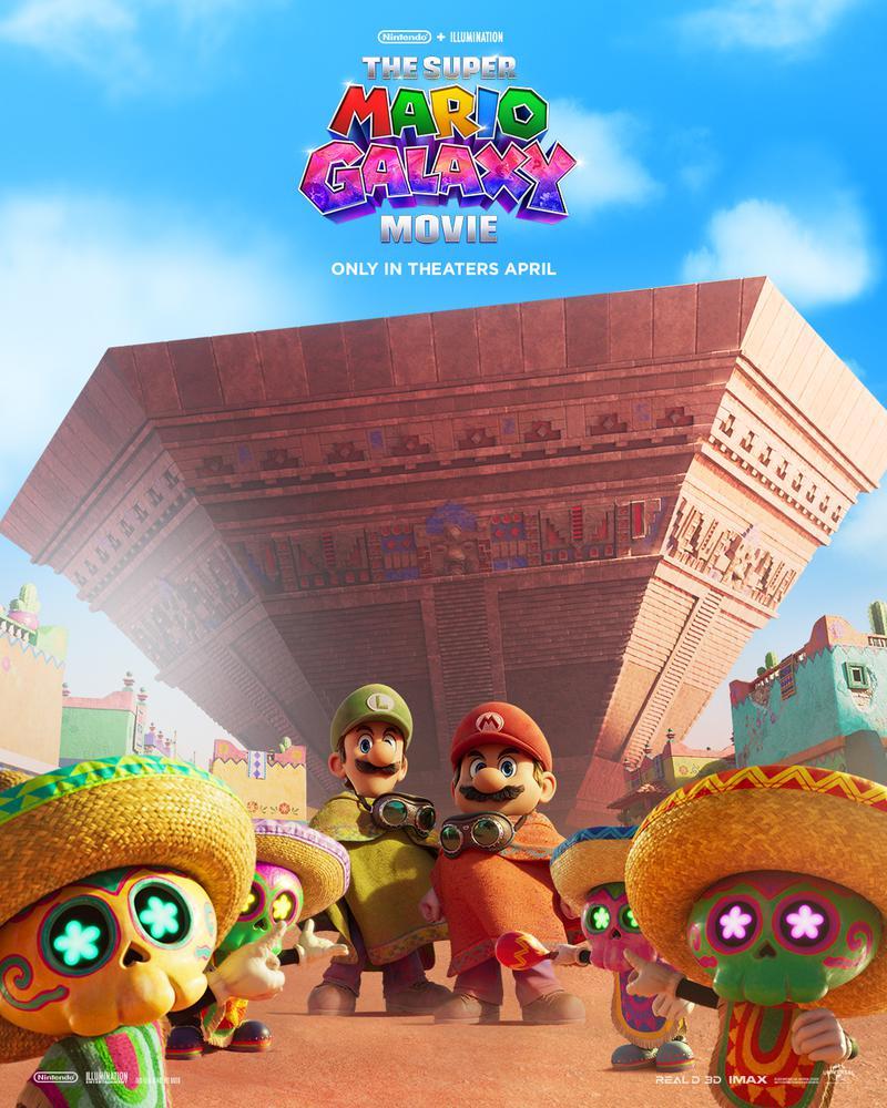 Mario and Luigi standing in the desert in the Super Mario Galaxy Movie