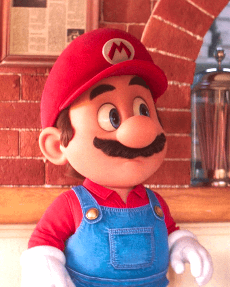 Mario in his overalls in The Super Mario Bros. Movie