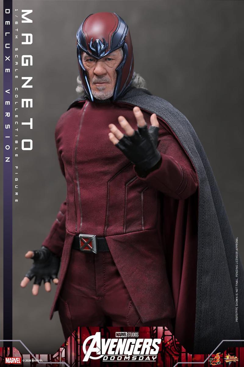 Magneto's Hot Toy holding his hand up for Avengers: Doomsday.