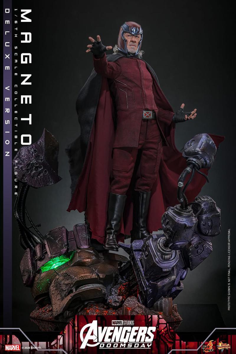 Magneto's Hot Toy holding his hand up for Avengers: Doomsday.