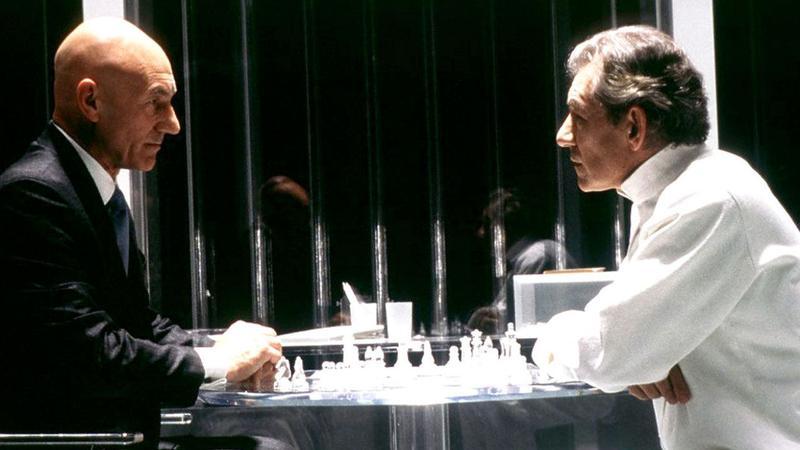 Professor X and Magneto playing chess in X-Men.