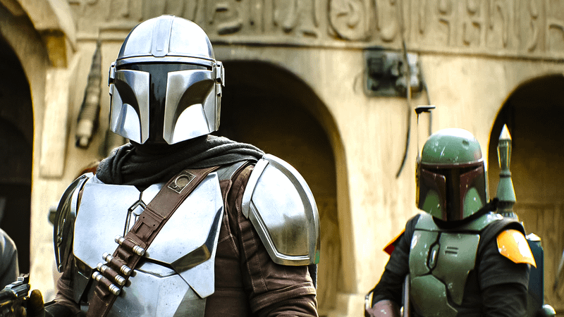The Mandalorian and Boba Fett in The Book of Boba Fett.