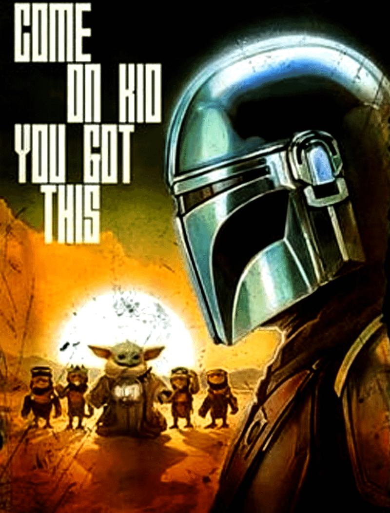 Grogu, Little Anzellan droidsmith, & Din Djarin.