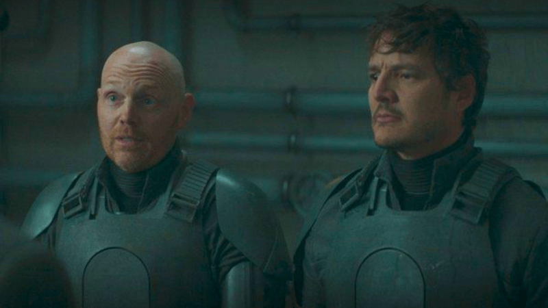 Mayfield and Din Djarin in The Mandalorian Season 2 Episode 7.