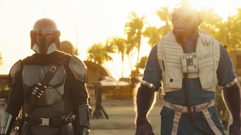 The Mandalorian and Grogu opening footage, Mando and Zeb.