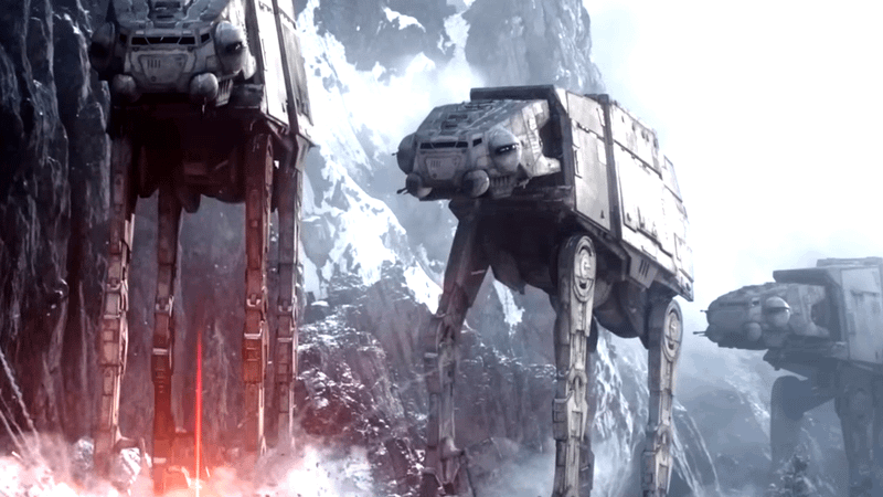 AT-AT getting destroyed in The Mandalorian and Grogu.