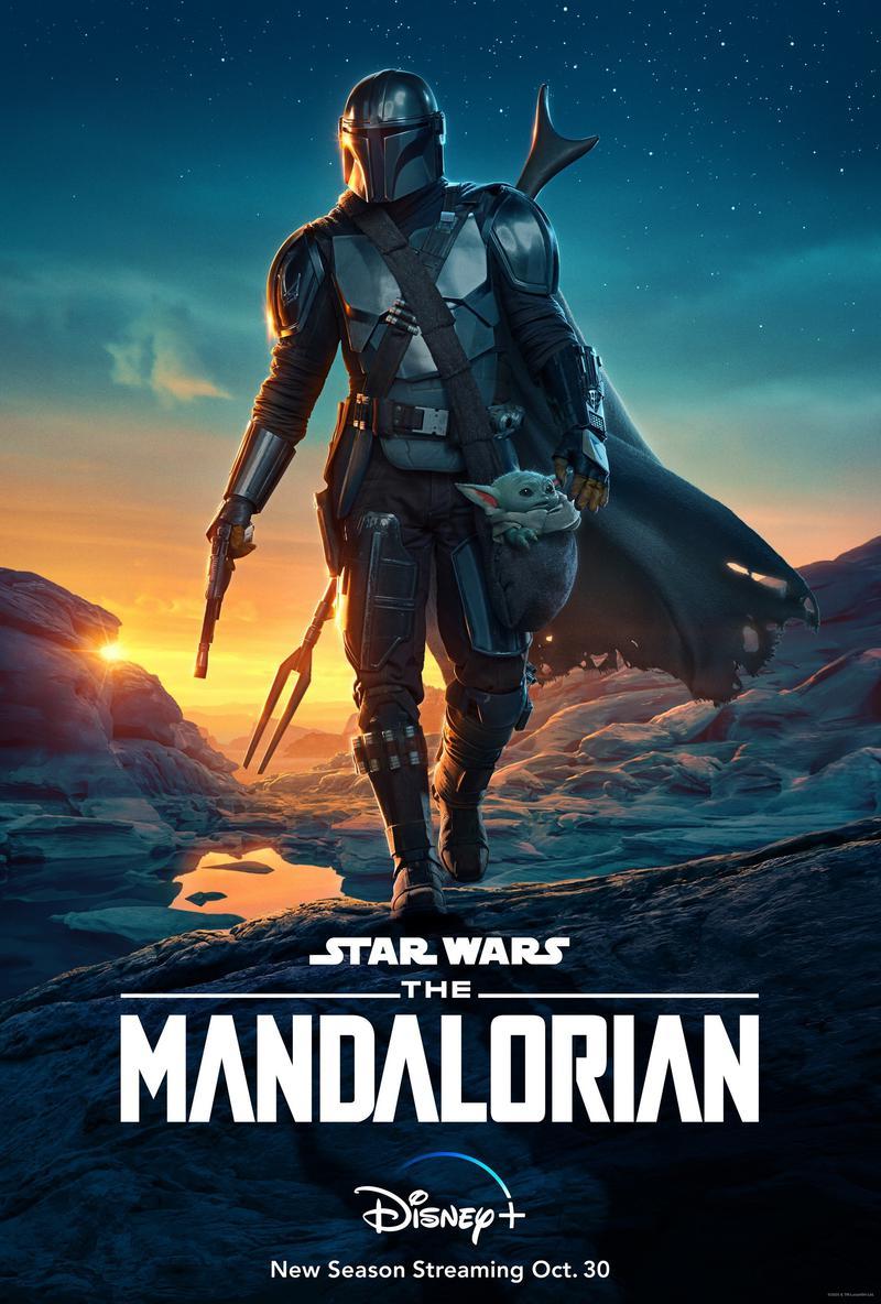 Din Djarin and Grogu on The Mandalorian Disney+ poster