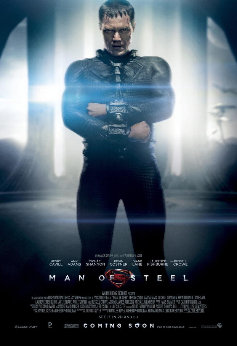 MIchael Shannon as Zod in Man of Steel poster.
