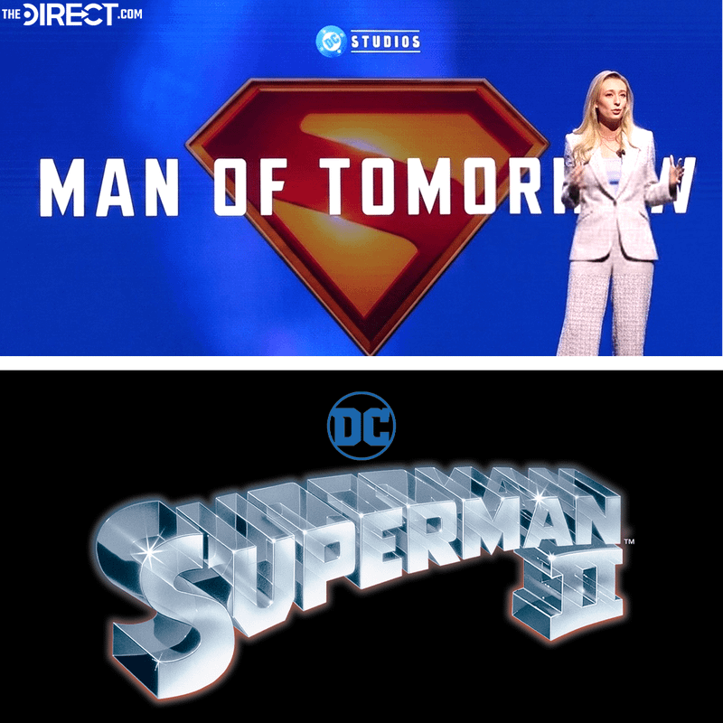 Man of Tomorrow logo vs. Superman II logo.