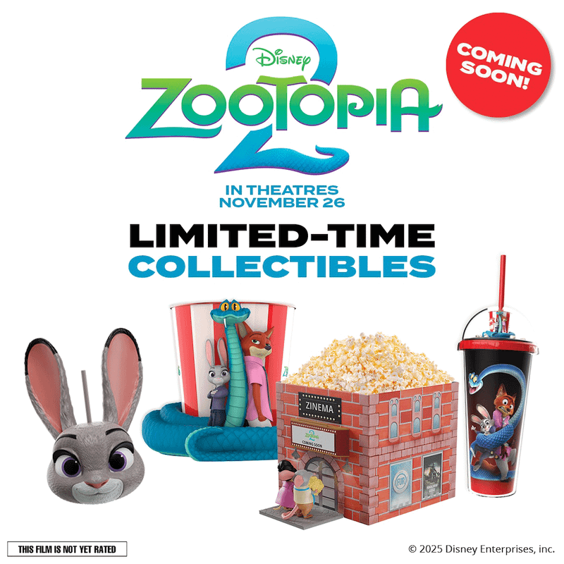 limited-time collectibles from Marcus Theaters for Zootopia 2